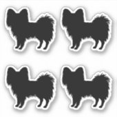 Papillon Dog Silhouette, zwart (of andere kleur) Sticker (Voorkant)