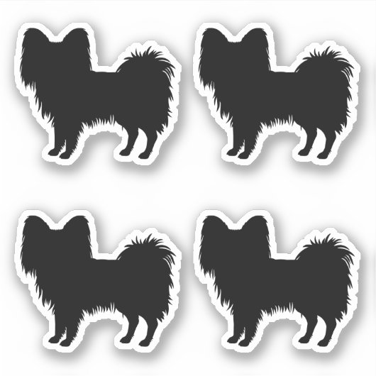 Papillon Dog Silhouette, zwart (of andere kleur) Sticker (Voorkant)