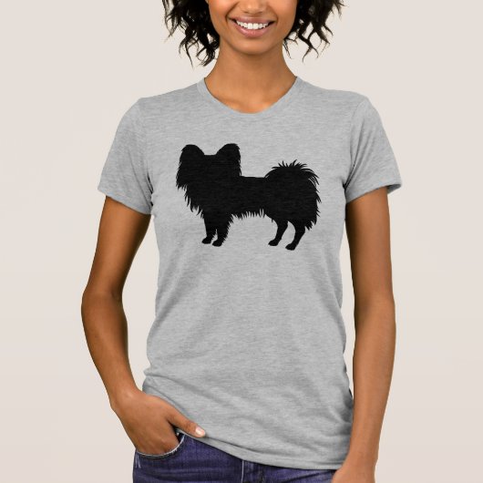 Papillon Dog Silhouette, zwart (of andere kleur) T-shirt (Voorkant)