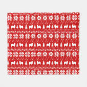 Papillon Dog Silhouettes Kerstvakantie Patroon Fleece Deken (Voorkant (Horizontaal))