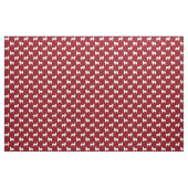 Papillon Dog Silhouettes Pattern Red en White Stof (Yard (91,4 cm))