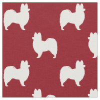 Papillon Dog Silhouettes Pattern Red en White