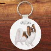 Papillon Dog Sleutelhanger (Voorkant)