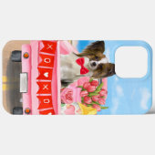 Papillon Dog Valentijnsdag Truck Hearts Case-Mate iPhone Case (Achterkant (horizontaal))