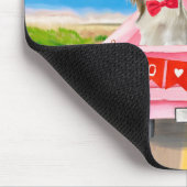 Papillon Dog Valentijnsdag Truck Hearts Muismat (Hoek)