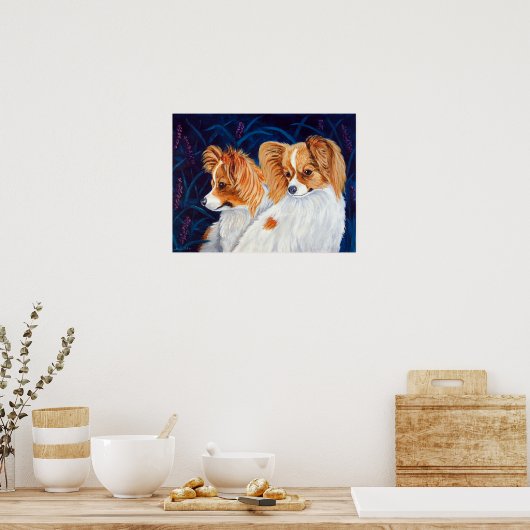 Papillon Dog Wall afdrukken Poster (Keuken)
