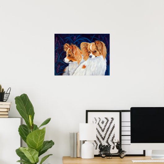 Papillon Dog Wall afdrukken Poster (Thuiskantoor)