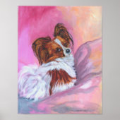 Papillon Dog wand afdrukken Poster (Voorkant)