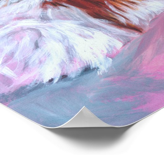 Papillon Dog wand afdrukken Poster (Hoek)