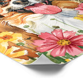 Papillon Dog Waterverf Poster Schattige Speelgoed  (Hoek)