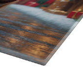 Papillon Dogs Christmas Snow Holiday Snijplank (Hoek)