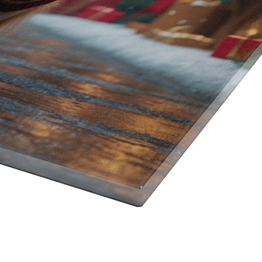 Papillon Dogs Christmas Snow Holiday Snijplank (Hoek)