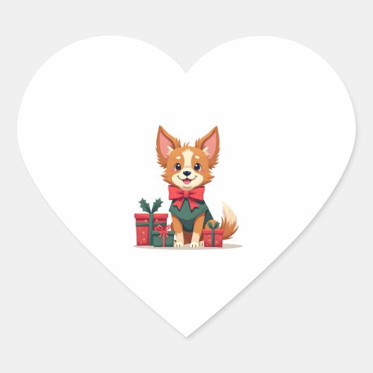 Papillon Feestboog Hart Sticker (Voorkant)