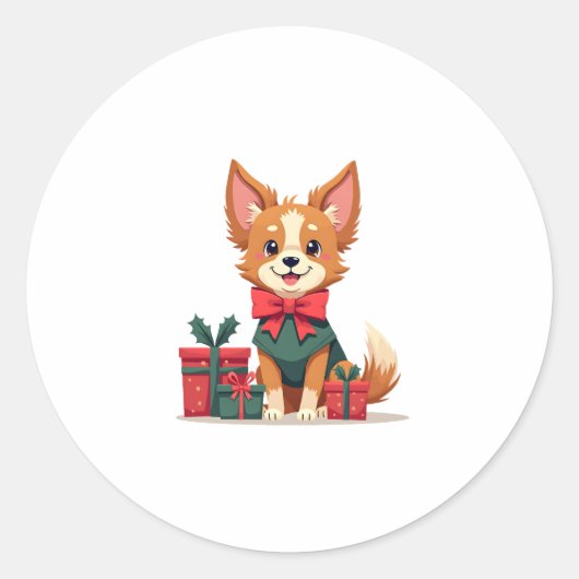 Papillon Feestboog Ronde Sticker (Voorkant)