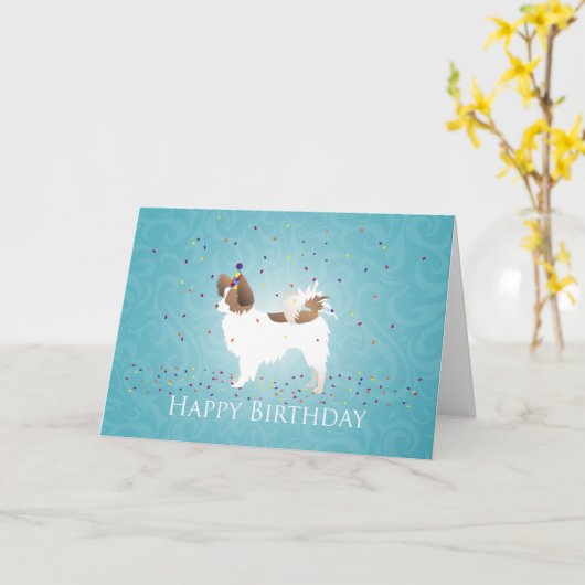 Papillon - Fijne verjaardag Kaart (Gele Bloem)