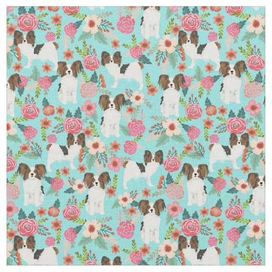 papillon florals munt hond stof (Close Up)