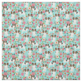 papillon florals munt hond stof (Swatch)