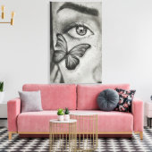 Papillon Focus Canvas Afdruk (Insitu (Woonkamer))