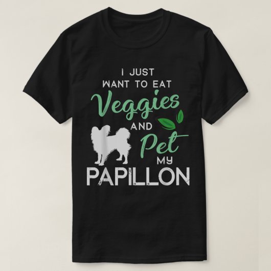 Papillon Funny Vegan Hondenliefhebber eigenaar van T-shirt (Design voorkant)