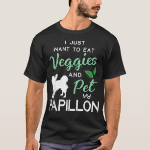 Papillon Funny Vegan Hondenliefhebber eigenaar van T-shirt