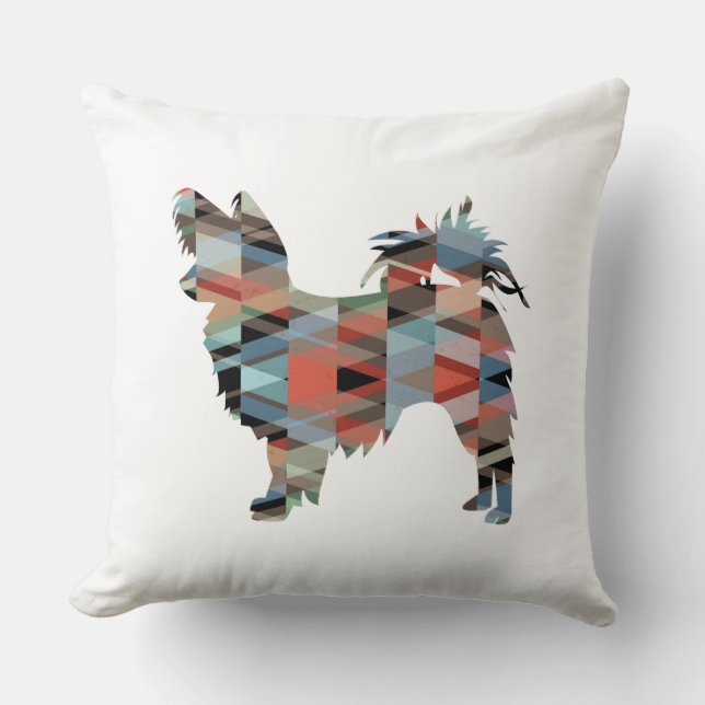 Papillon Geometric Pattern Modern Silhouette Kussen (Voorkant)