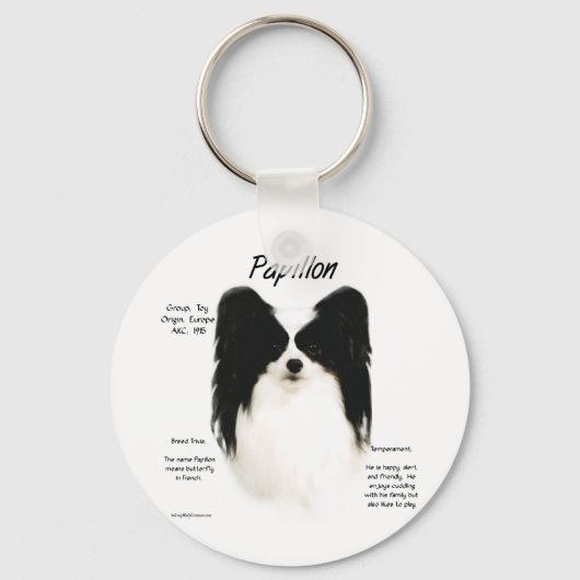 Papillon Geschiedenis Ontwerp Sleutelhanger (Voorkant)