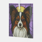 Papillon "Glas in lood" Glas Ornament (Voorkant links)