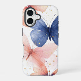 Papillon Glow" – Waterverf vlinder telefoonhoesje iPhone 16 Hoesje