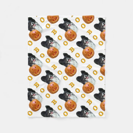 Papillon Halloween BOO Fleece Deken (Voorkant)