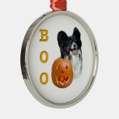 Papillon Halloween BOO Metalen Ornament (Rechts)