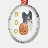 Papillon Halloween BOO Metalen Ornament (Links)