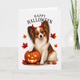 Papillon Halloween Duivels Honden Kaart