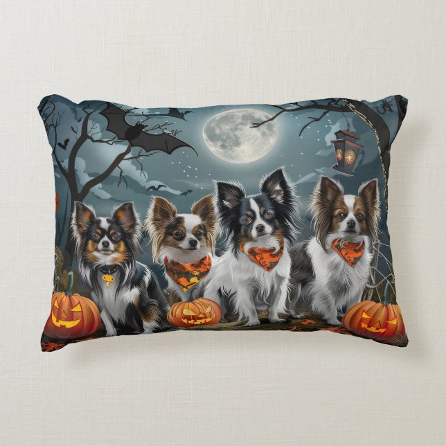 Papillon Halloween Griezelig Accent Kussen (Voorkant)