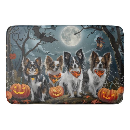 Papillon Halloween Griezelig Badmat (Voorkant)