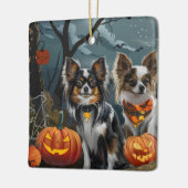 Papillon Halloween Griezelig Keramisch Ornament (Links)