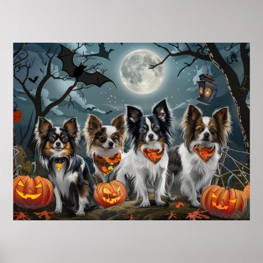 Papillon Halloween Griezelig Poster (Voorkant)