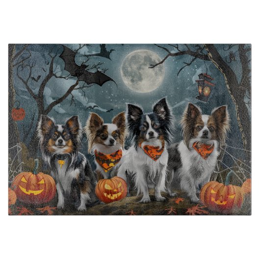 Papillon Halloween Griezelig Snijplank (Voorkant)