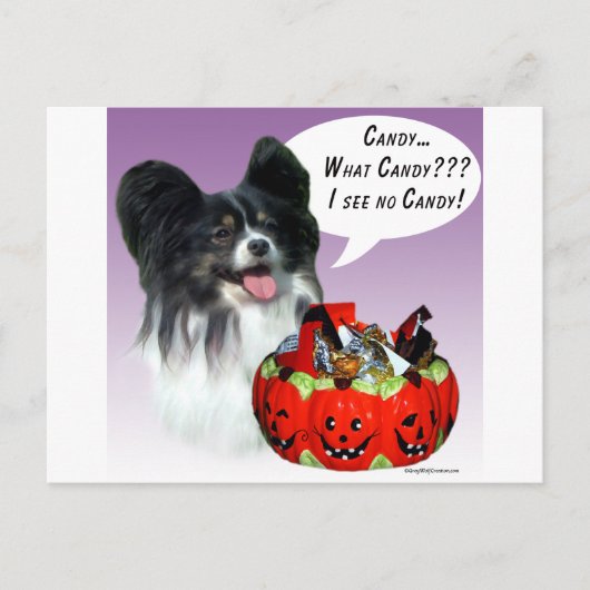 Papillon Halloween Snoep Briefkaart (Voorkant)