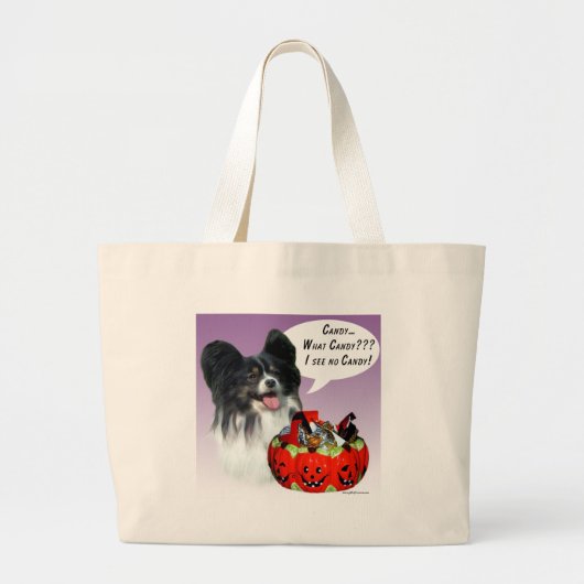 Papillon Halloween Snoep Grote Tote Bag (Voorkant)