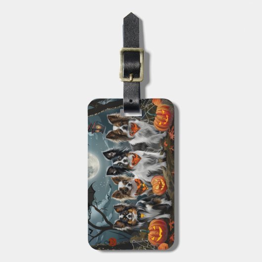 Papillon Halloween Spooky Bagagelabel (Voorkant verticaal)