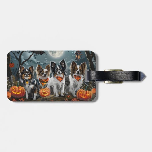 Papillon Halloween Spooky Bagagelabel (Achterkant horizontaal)