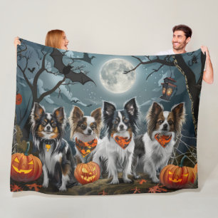 Papillon Halloween Spooky Fleece Deken