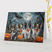 Papillon Halloween Spooky Kaart (Gele Bloem)