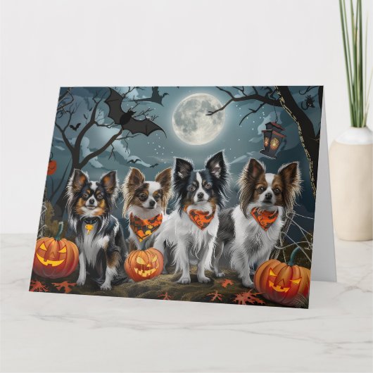 Papillon Halloween Spooky Kaart (Voorkant)