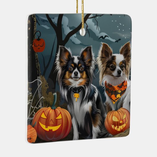 Papillon Halloween Spooky Keramisch Ornament (Rechts)