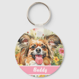 Papillon-halsbandlabel – Voeg contactgegevens toe Sleutelhanger