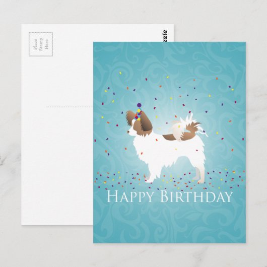 Papillon - Happy Birthday Briefkaart (Voorkant / Achterkant)