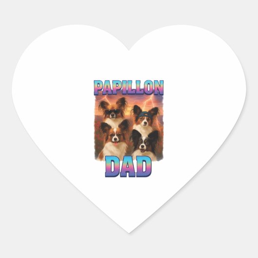 Papillon Hart Sticker (Voorkant)