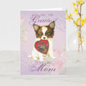 Papillon Heart mama Kaart (Gele Bloem)