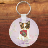Papillon Heart mama Sleutelhanger (Voorkant)
